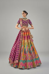 Multi Colored Silk Zari Woven Traditional Lehenga